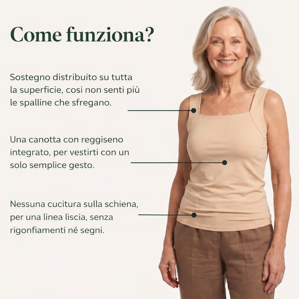 Come funziona Curviv: sostegno distribuito, reggiseno integrato e schiena senza cuciture